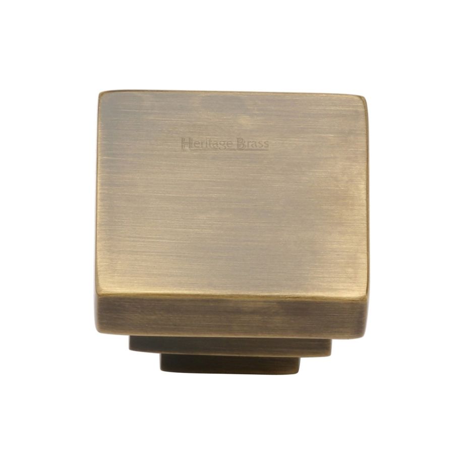 Heritage Brass - Square Stepped Cabinet Knob