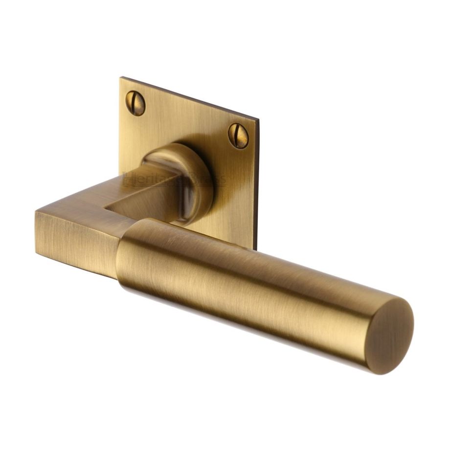 Heritage Brass - Bauhaus Low Profile Door Handle on Square Rose