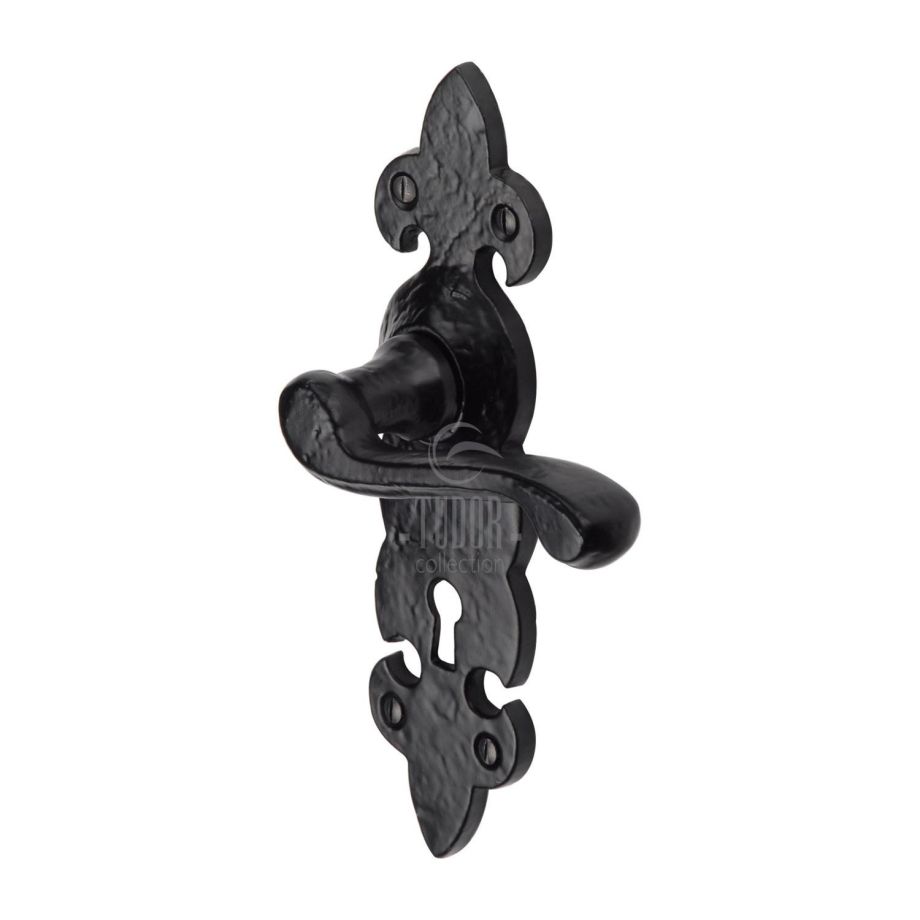 Tudor - Fleur de Lys Door Handle on Plate
