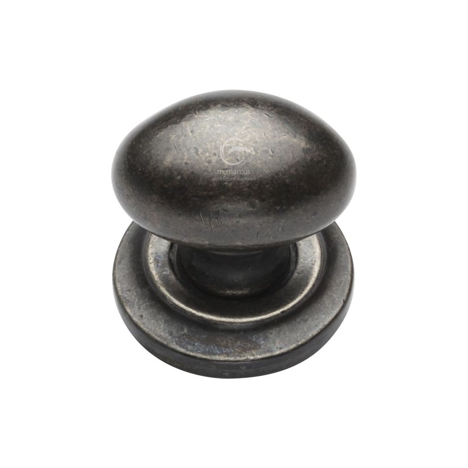 M.Marcus - Rustic Pewter Oval Cabinet Knob on Rose