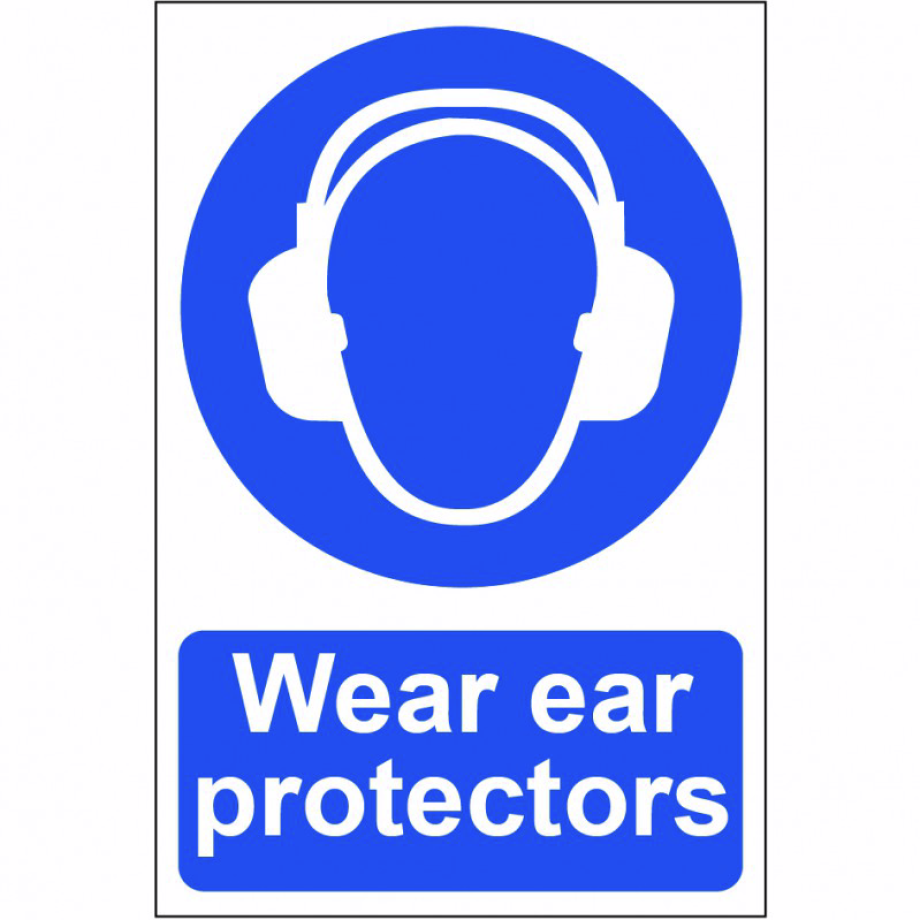 Wear ear protectors' Sign - PVC - 200 x 300mm
