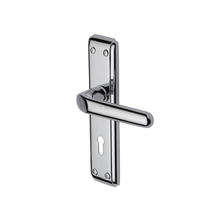 Heritage Brass - Deco Door Handle on Plate
