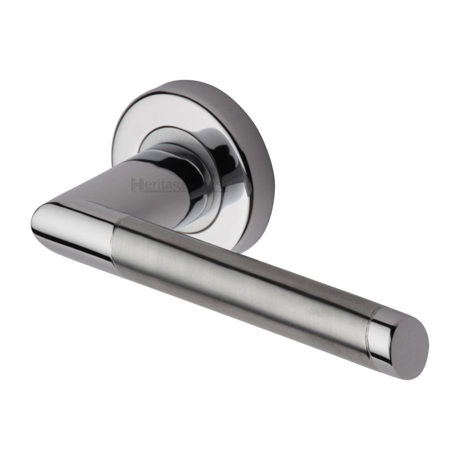 Heritage Brass - Ellipse Door Handle on Round Rose
