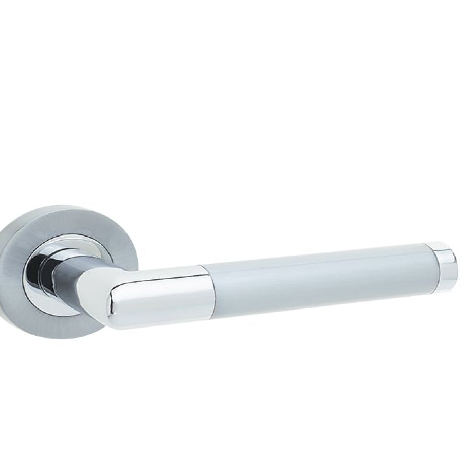 Jedo Dual Range Mitred Door Handles On Rose