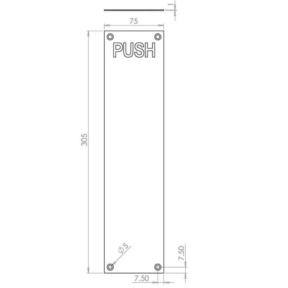 Jedo Engraved Fingerplates "Push"