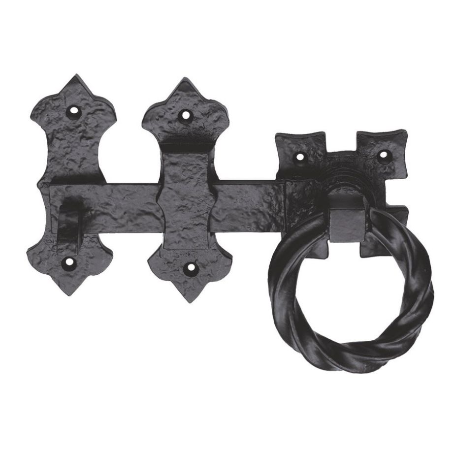 Black Antique Ring Handle Gate Latch