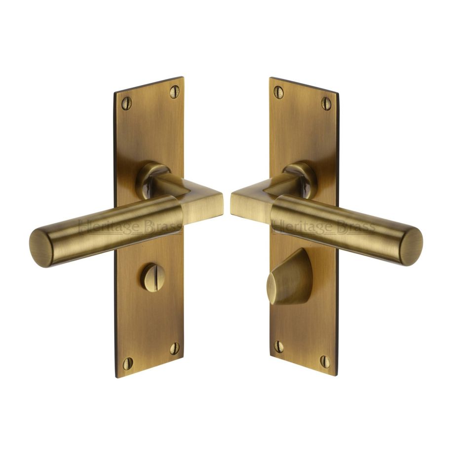 Heritage Brass - Bauhaus Door Handle on Plate
