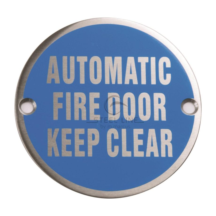 Steel Line - Automatic Fire Door Keep Clear Engraving