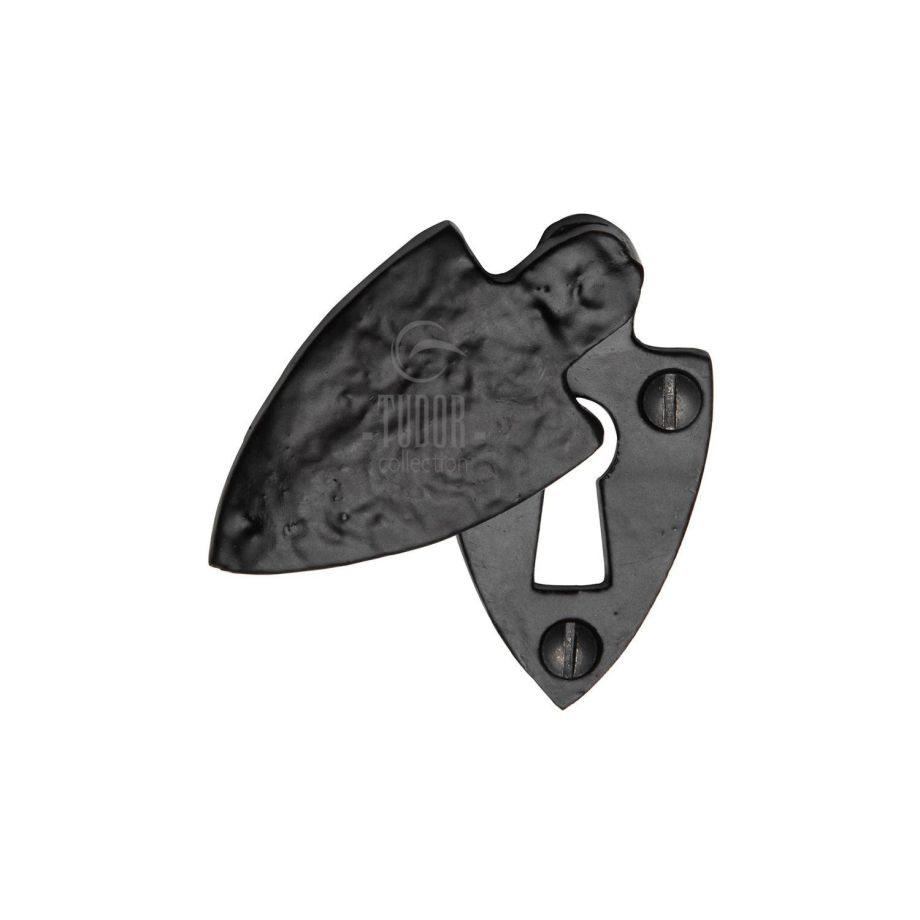 Tudor - Covered Key Escutcheon Black Iron