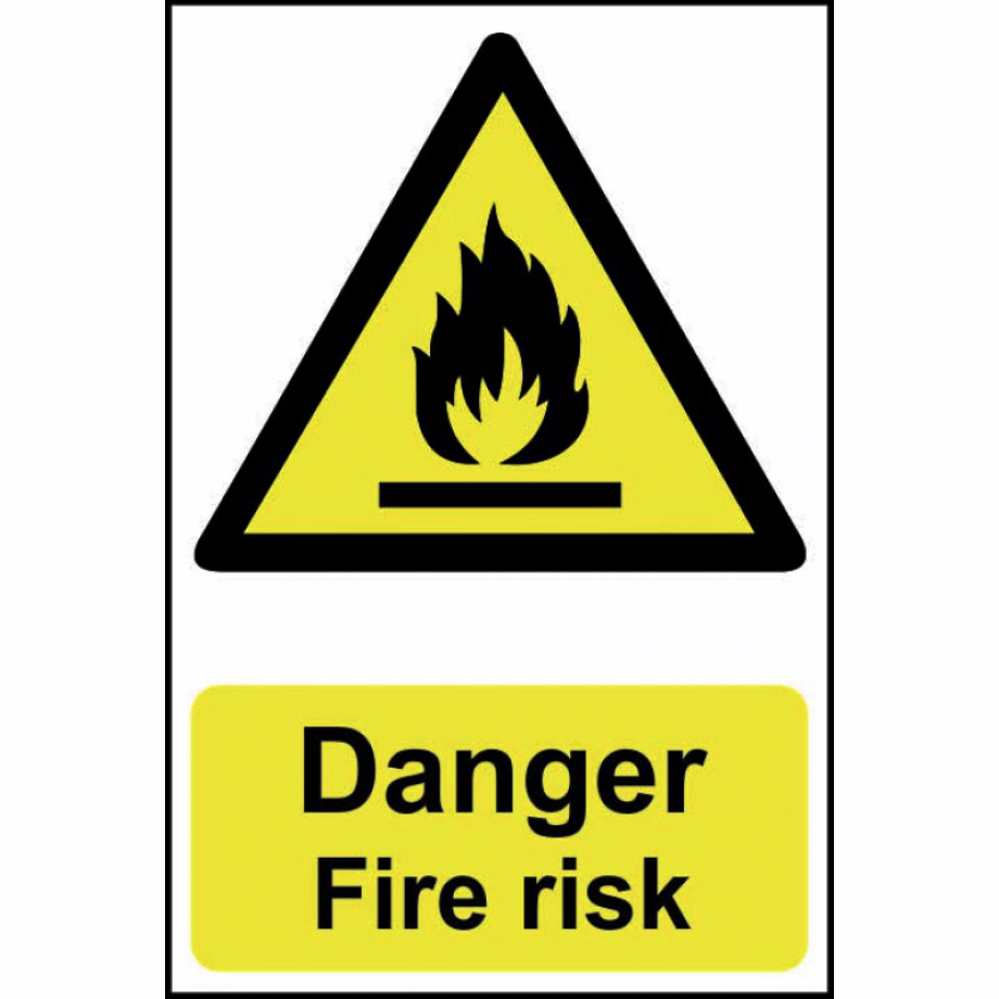Danger Fire risk' Sign - PVC - 200 x 300mm