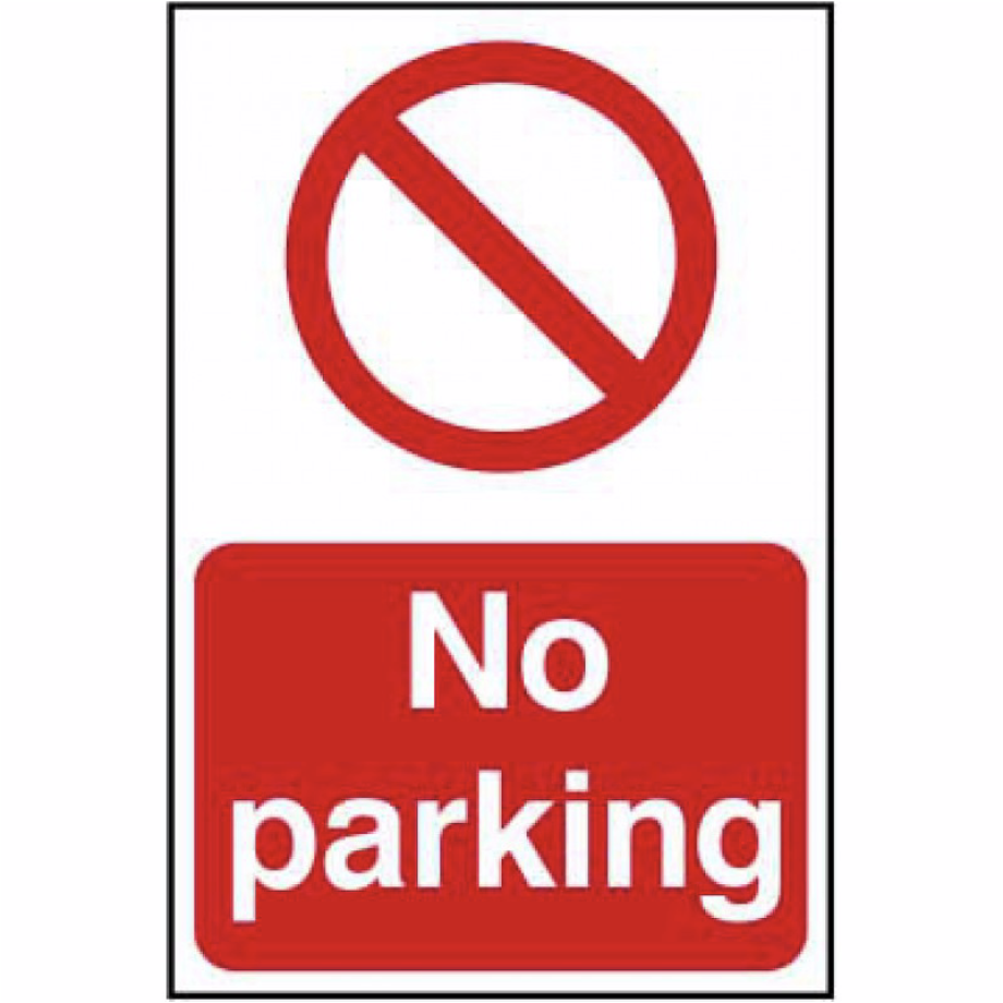 No parking' Sign - PVC - 200 x 300mm