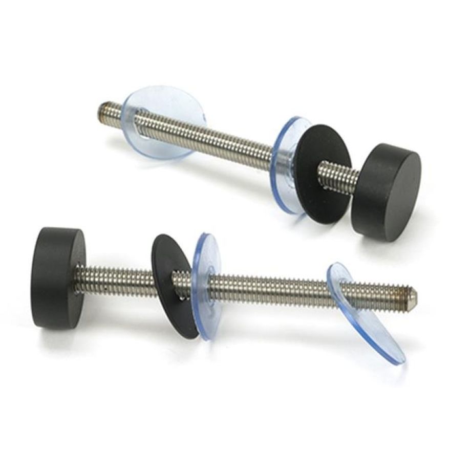 Matt Black SS (304) 100mm Bolt Fixings for T Bar (2) - Offset