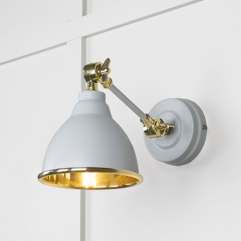 Smooth Brass Brindley Wall Light in Birch
