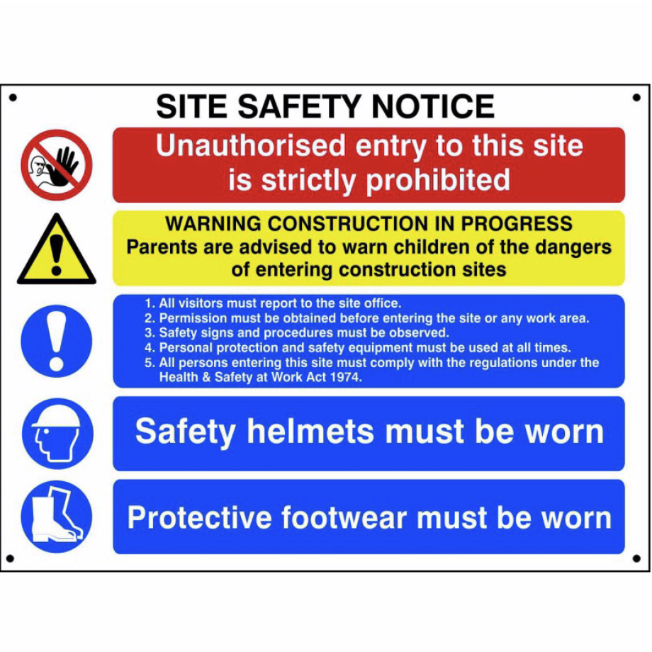 Composite site safety notice' Sign - FMX - 800 x 600mm