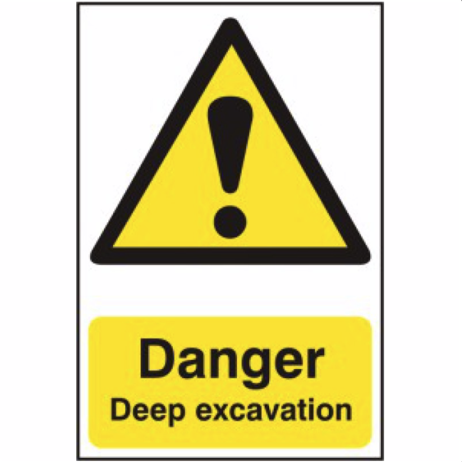 Danger Deep excavation' Sign - PVC - 400 x 600mm