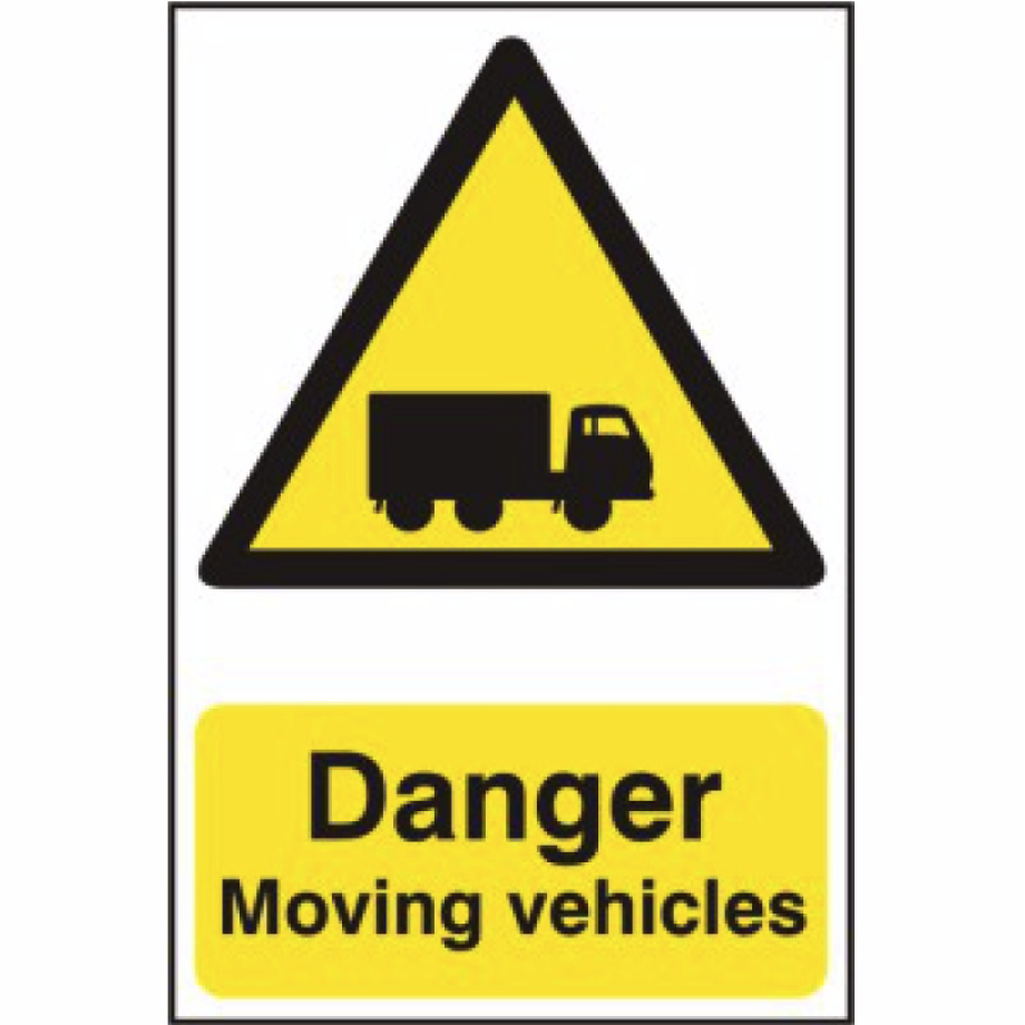 Danger Moving vehicles' Sign - PVC - 400 x 600mm