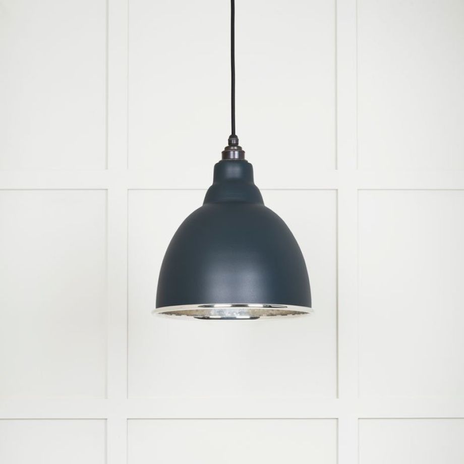 Hammered Nickel Brindley Pendant in Soot