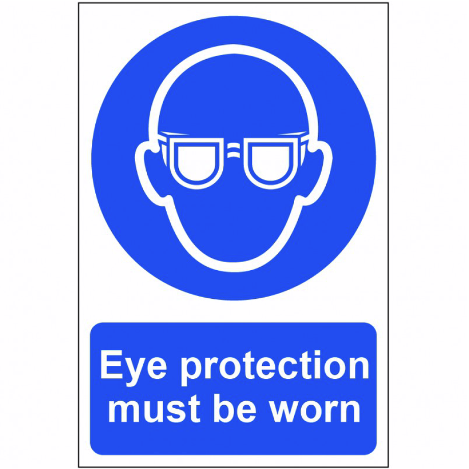 Eye protection must be worn' Sign - PVC - 200 x 300mm