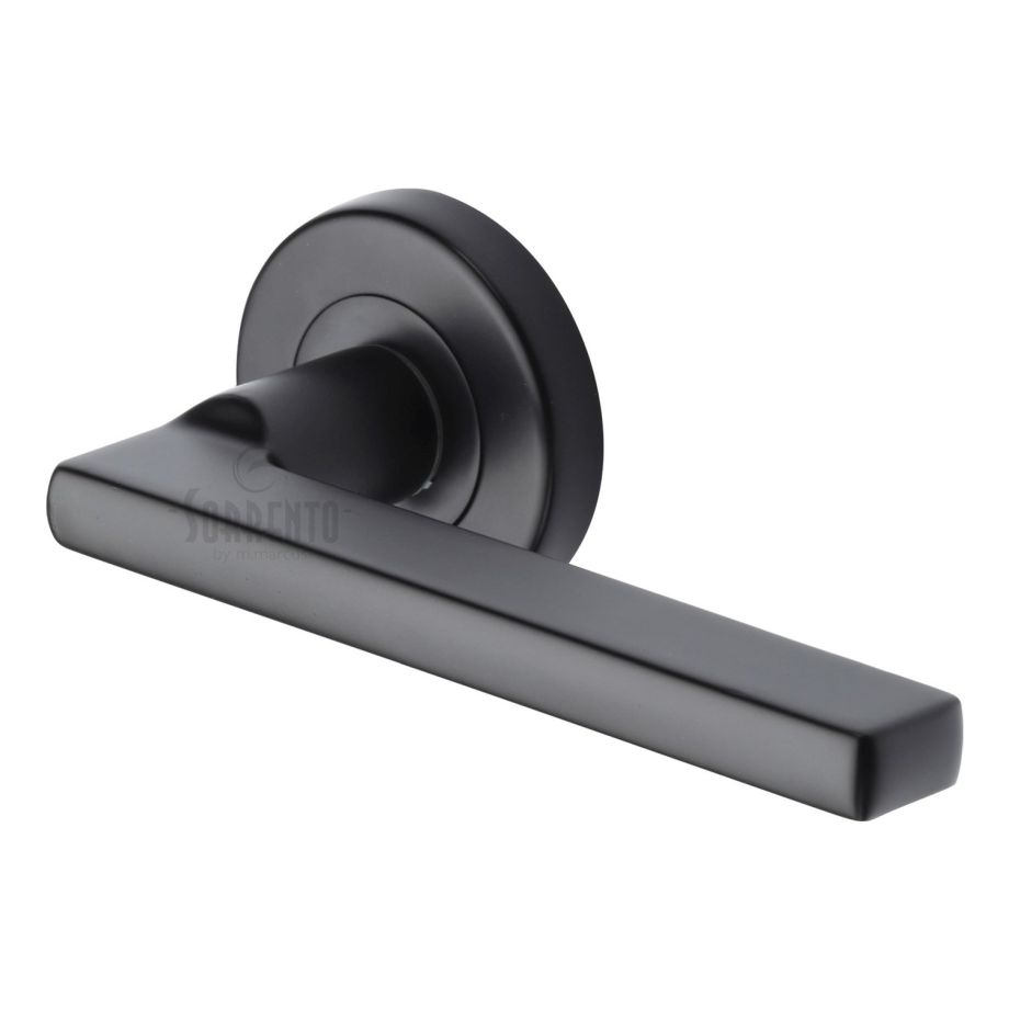 Sorrento - Vector Door Handle on Round Rose