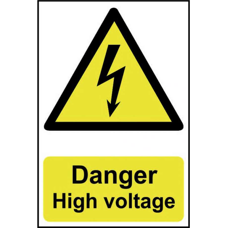 Danger High voltage' Sign - PVC - 200 x 300mm