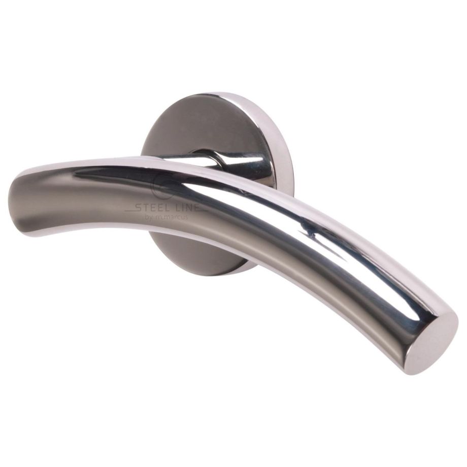 Steel Line - Tubular Door Handle on Round Rose