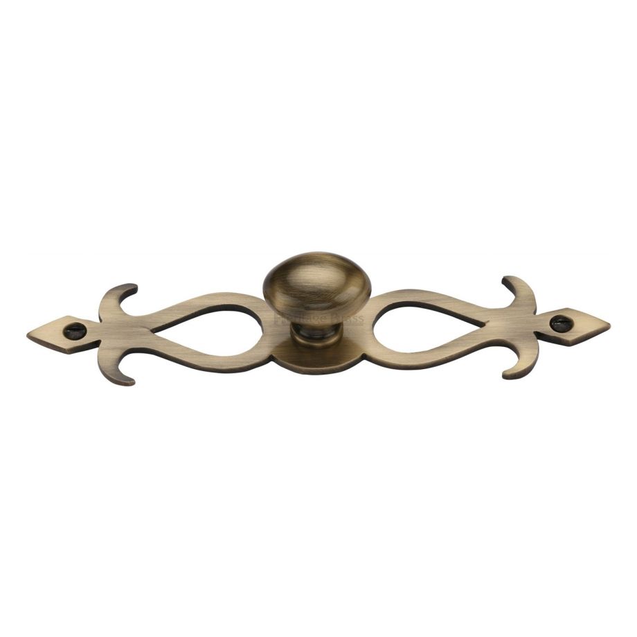 Heritage Brass - Oval Cabinet Knob with Backplate