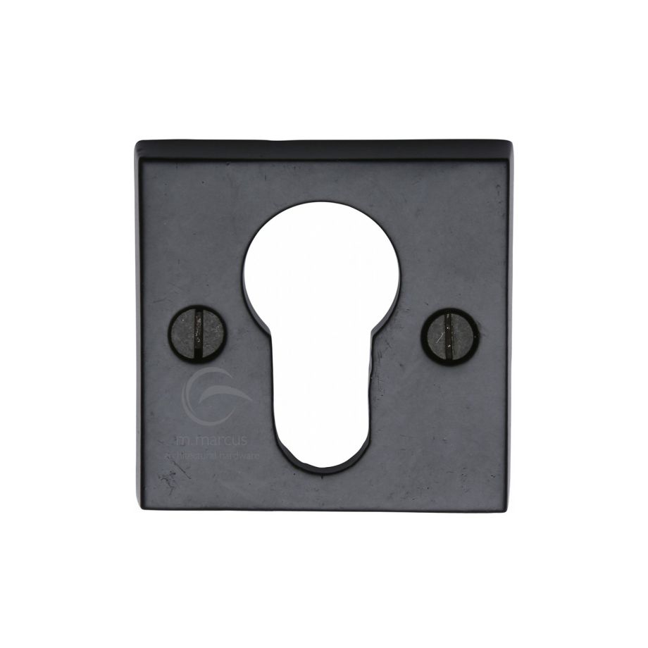 M.Marcus - Euro Profile Cylinder Escutcheon Square Black Iron