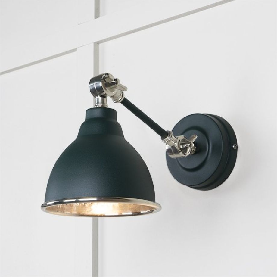 Hammered Nickel Brindley Wall Light in Dingle