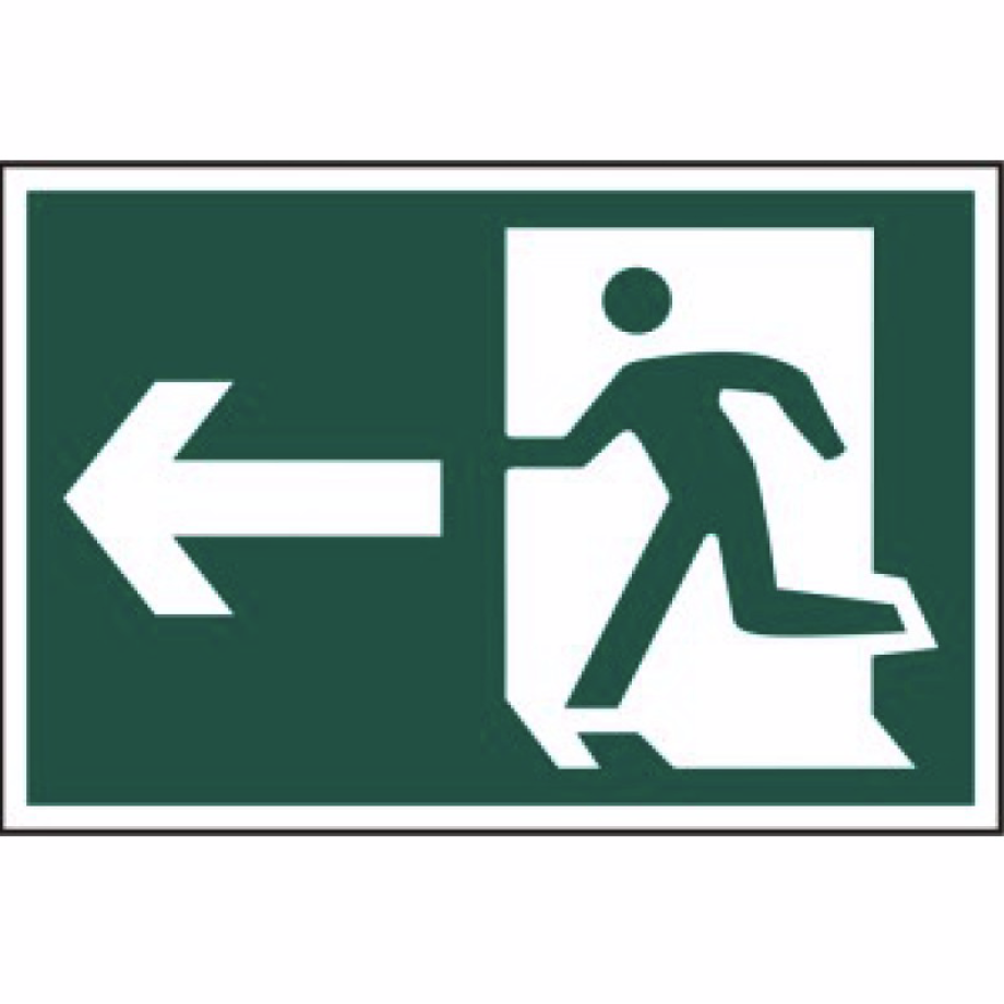 Running man arrow left' Sign - PVC - 300 x 200mm