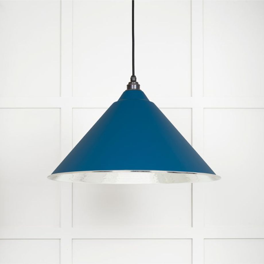 Hammered Nickel Hockley Pendant in Upstream