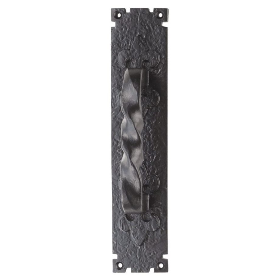 Black Antique Barley Twist Pull Handle on Backplate