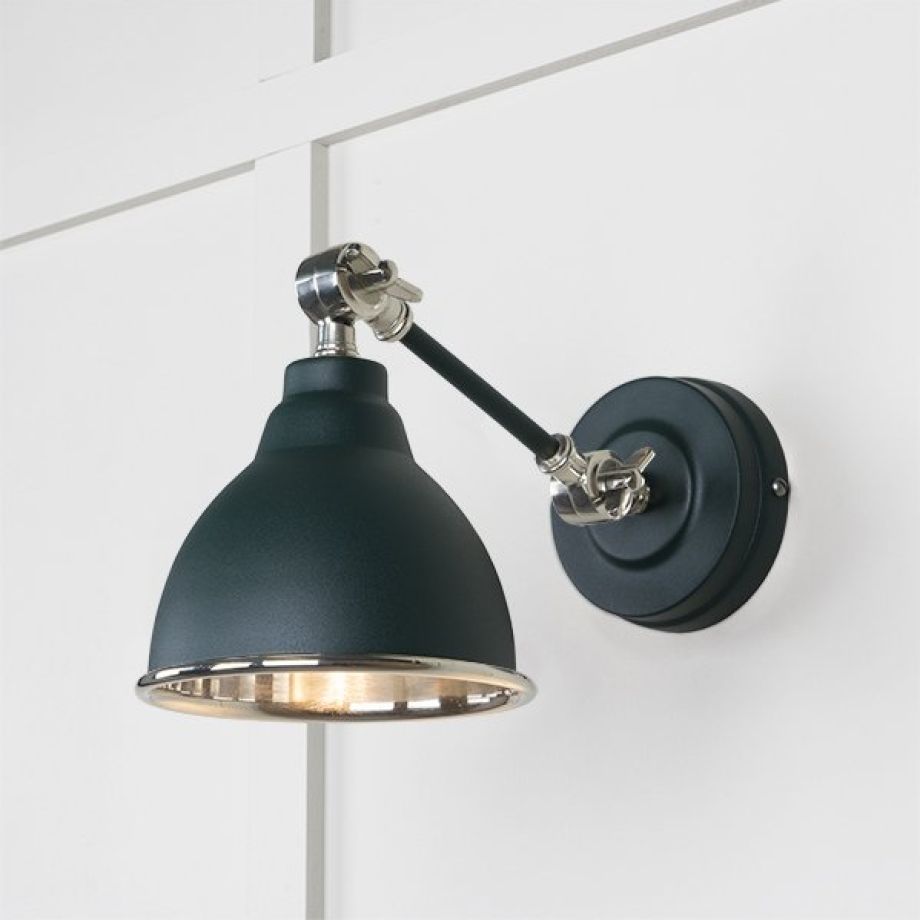 Smooth Nickel Brindley Wall Light in Dingle