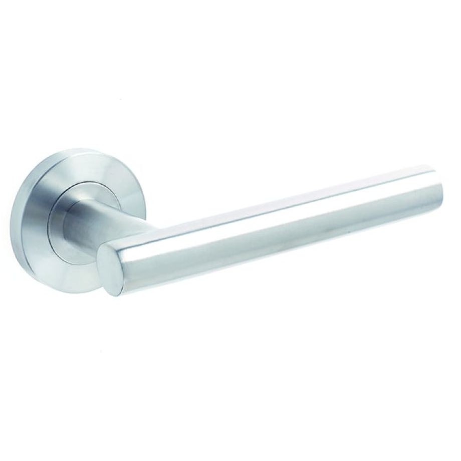 Stainless Steel Atlanta Door Handles On Rose