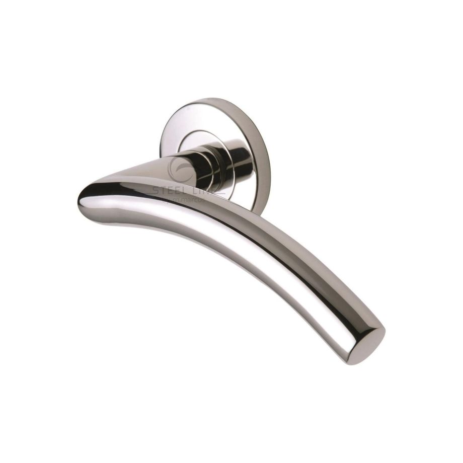 Steel Line - Tubular Door Handle on Round Rose