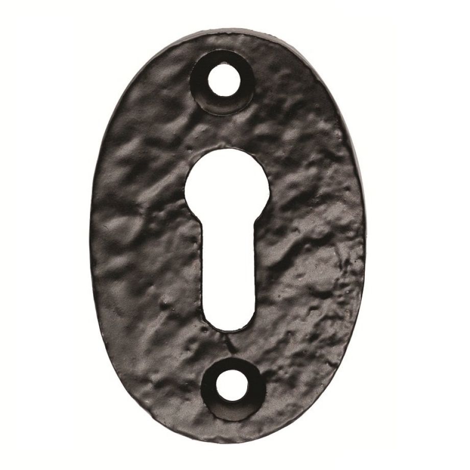 Black Antique Oval Shape Keyhole Profile Escutcheon