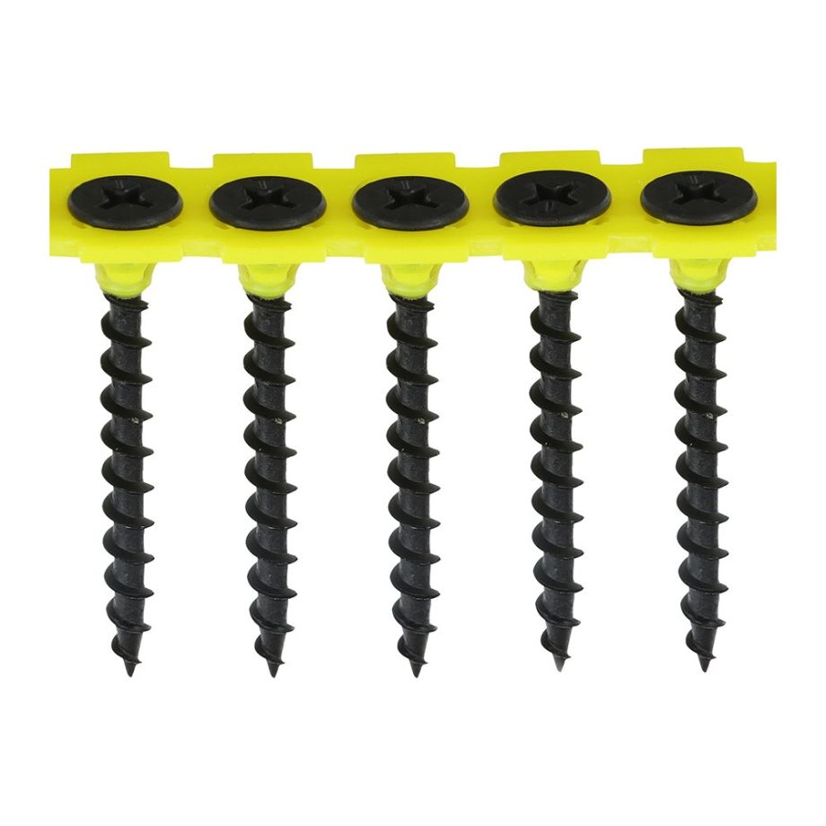 Collated Drywall Screws - Coarse Thread - PH - Bugle - Black