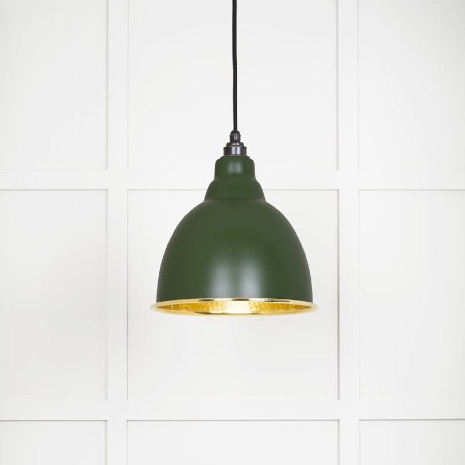 Hammered Brass Brindley Pendant in Heath