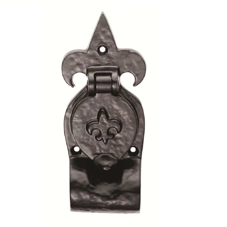Black Antique Fleur de lys' Rim Cylinder Pull