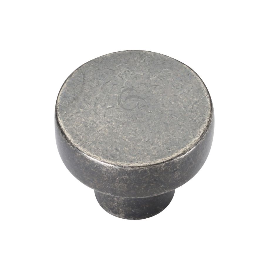 M.Marcus - Rustic Pewter Round Disc Cabinet Knob