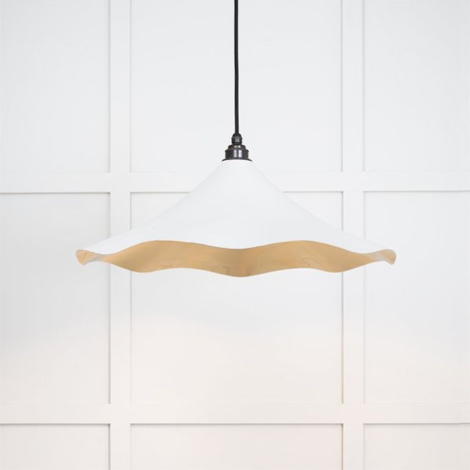Smooth Brass Flora Pendant in Flock