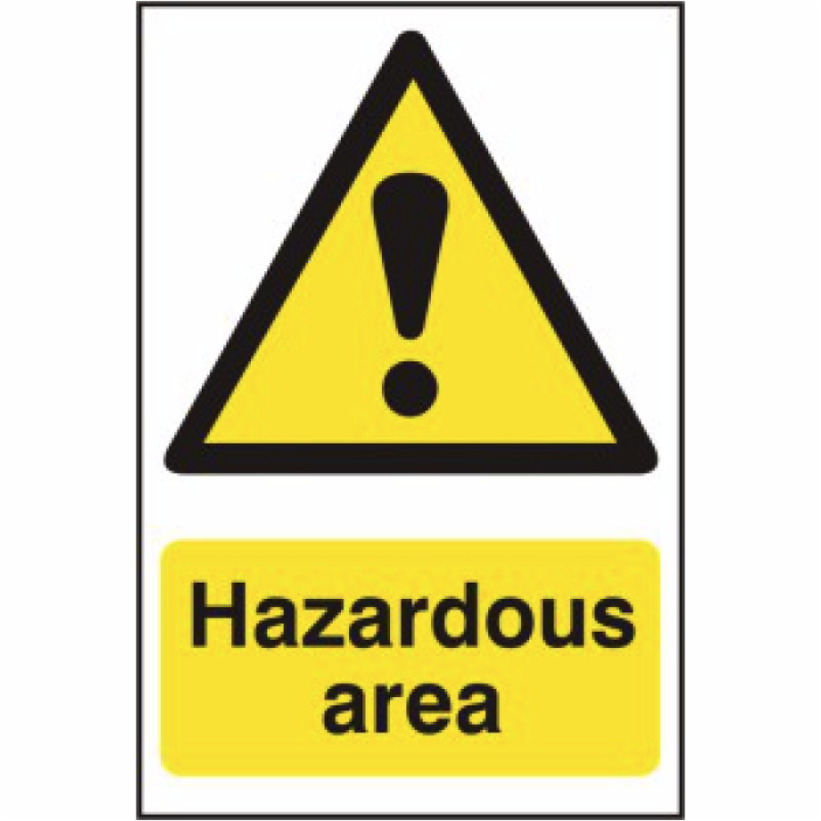 Hazardous area' Sign - PVC - 400 x 600mm