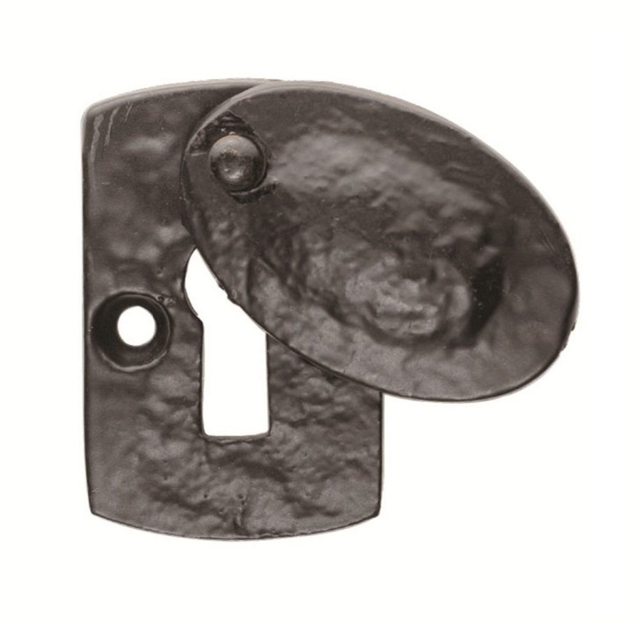 Black Antique Plaque Covered Keyhole Profile Escutcheon