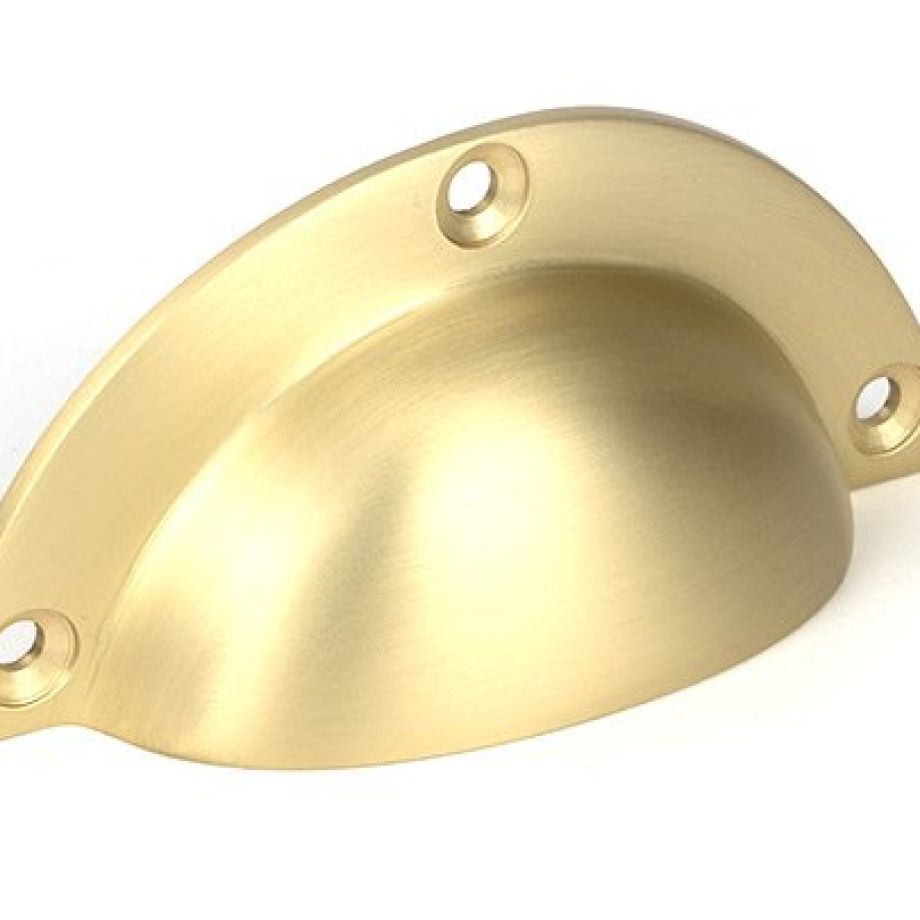 Satin Brass 4" Plain Drawer Pull