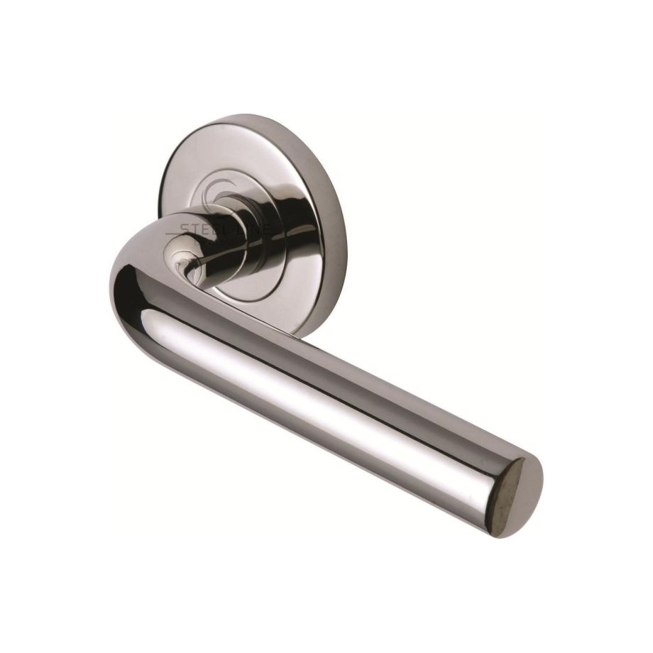 Steel Line - Tubular Door Handle on Round Rose