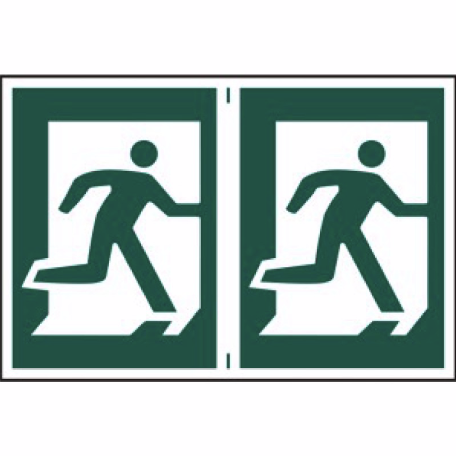 Man running right' Sign - PVC - 300 x 200mm (2 Pack)