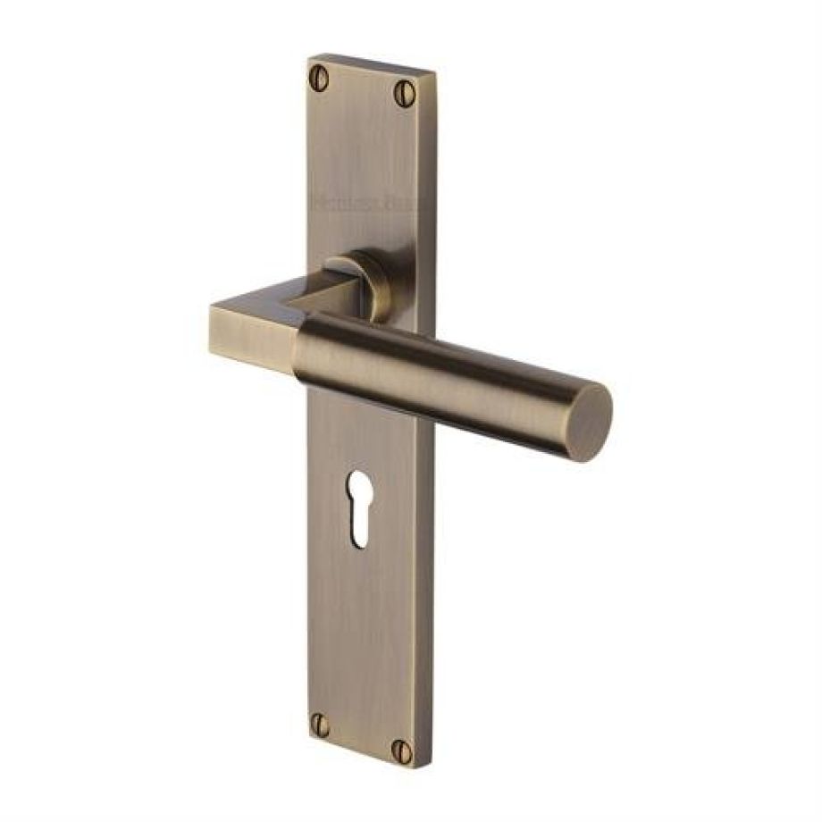 Heritage Brass - Bauhaus Door Handle on 200mm Plate