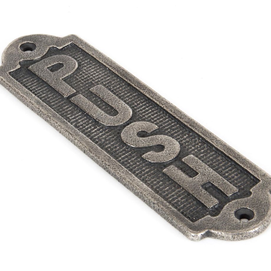Antique Pewter Push Sign