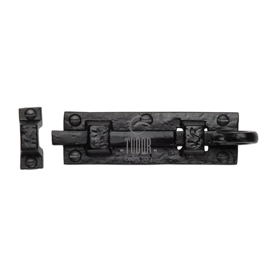 Tudor - Door Bolt Straight Black Iron