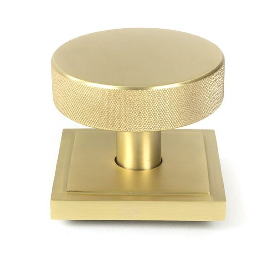 Satin Brass Brompton Centre Door Knob (Square)