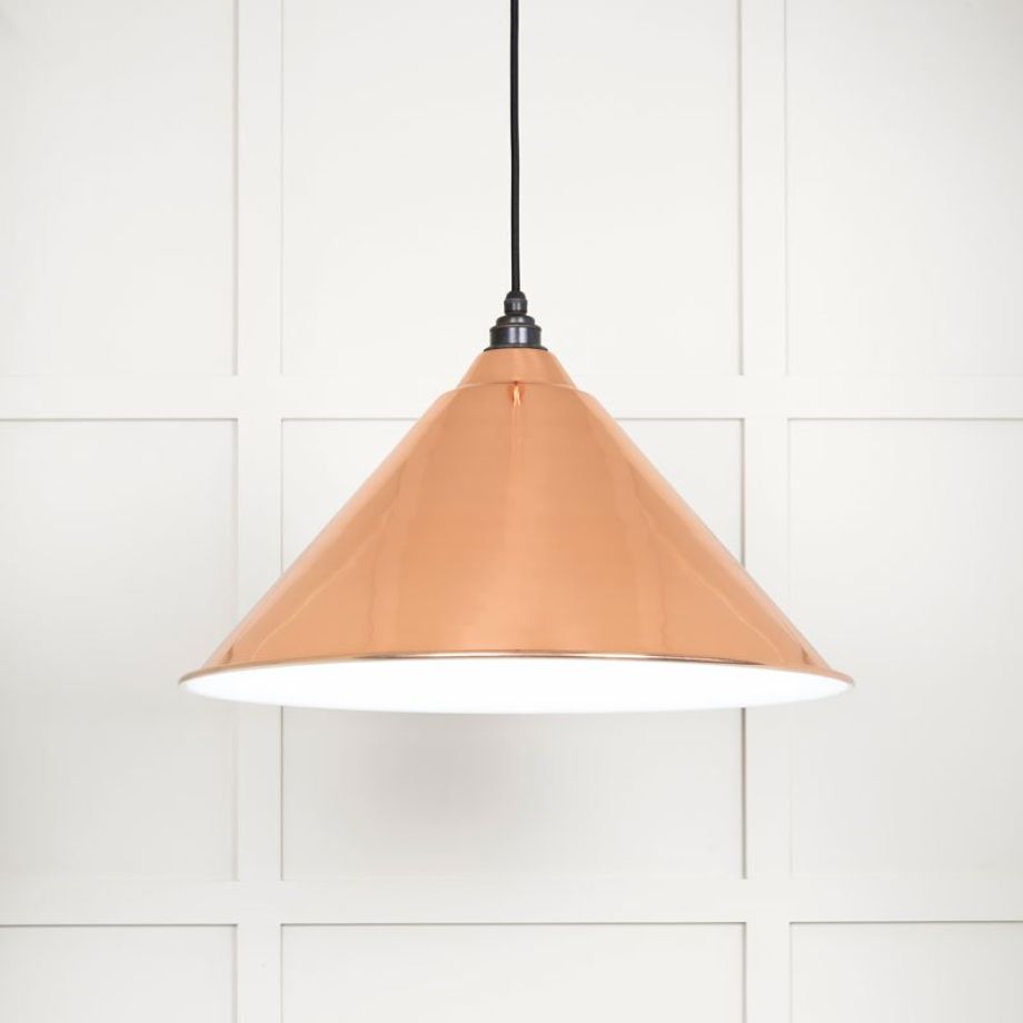 White Gloss Hockley Pendant in Copper